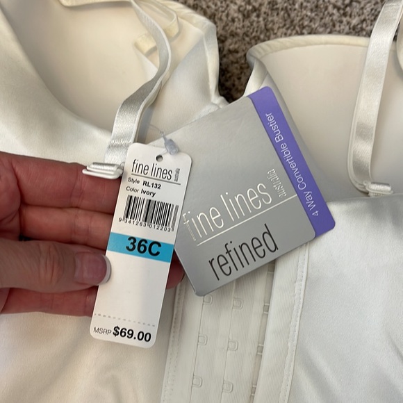 Fine Lines Australia4 Way Convertible Bustier, color-Cream, Size- 36C - Picture 7 of 8